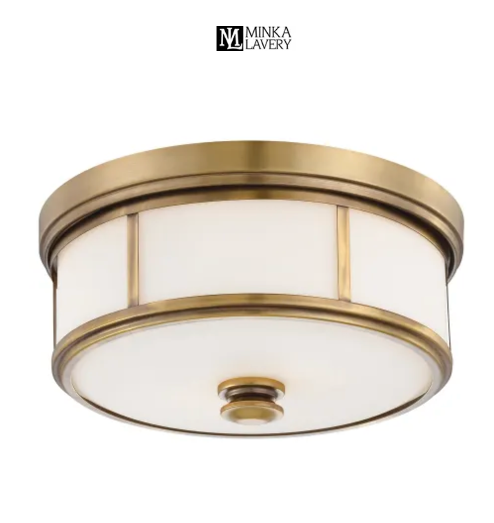 Minka Lavery Harbour Point 2 Light 13-1/2" Wide Flush Mount Ceiling Fixture with Etched Opal Glass